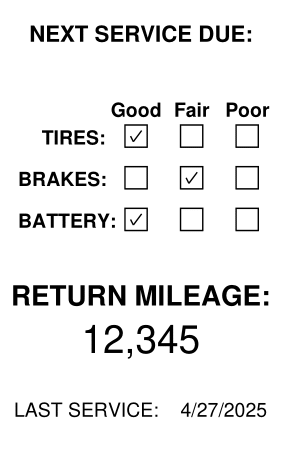 Modern Style Oil Change Sticker